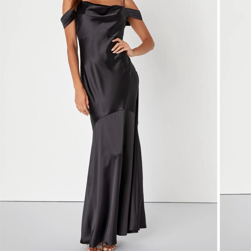 Elegant Black Off-Shoulder Evening Gown